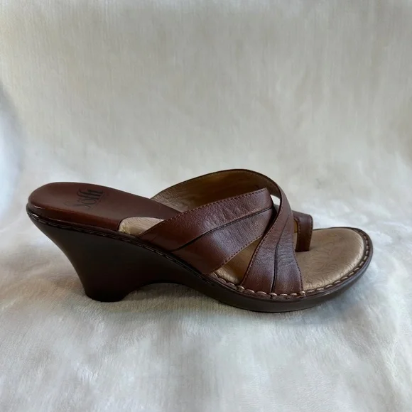 Sofft Brown Leather Womens Sandle Size 8M - Picture 6 of 10